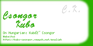 csongor kubo business card